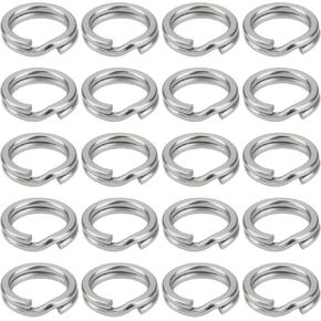 50Pcs 304 Stainless Steel Split Ring Round Key Rings O Ring Stainless Steel Key Chain Rings for Keychain Bag Fishing Lure 16.5x3.5x2mm