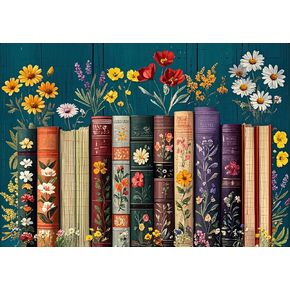 Books 5D Diamond Painting for Adults Beginners-Books Diamond Art Kits for Adults,DIY Gem Art for Adults Flowers for Gift and Home Decoration(12x16inch)