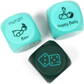 Myga Childrens Yoga Dice Game - مجموعة من 3 زهر لليوغا الرغوة الناعمة ، كاملة مع 1 النرد الإجراء واثنان من النرد - اللياقة البدنية الرائعة والتمرين ، مجموعات لا نهاية لها لاستكشاف - الأطفال