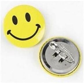 Fun Express - Mini Metal Smile Face Button Pins (1-Pack of 48)