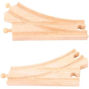 Bigjigs Rail Points (Pack of 2) - ماركات السكك الحديدية الخشبية الرئيسية الأخرى متوافقة