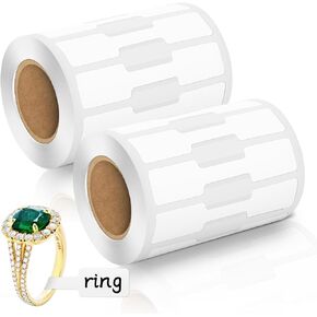1000PCS Jewelry Tags for Pricing,2 Roll Jewelry Price Tags for Necklace/Earring/Ring, Self Adhesive Price Stickers Roll Price Identify, White Blank Jewelry Labels Stickersfor Bracelet Display