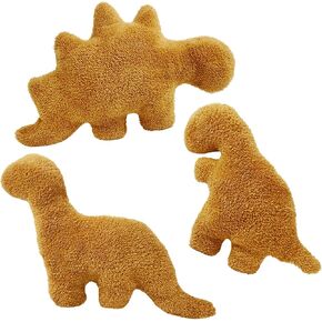 3 Pack Dino Nugget Pillow, Funny Gifts for Birthday Gifts, Dinosaur Theme Party Decorations (3 Packs Dino)