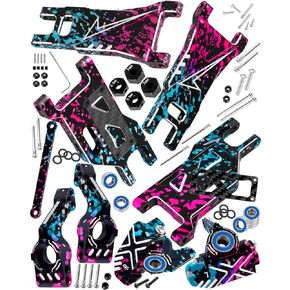 RC Upgrades Part for 1/10 Rustler 2WD/Rustler 2WD VXL,Stampede 2WD/Stampede 2WD VXL,Aluminum Suspension Arms & Caster Block,Steering Blocks,Rear Stub Axle Carriers w/Bearings,Colour