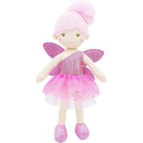June Garden 12" Enchanted Garden Fairy Doll Elida - Plush Stuffed Soft Doll Girl Gift - Pink Outfit and Wings