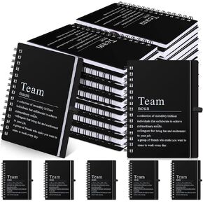 Fullhawl 24 Pcs Team Appreciation Gift Bulk for Employee A6 Spiral Notebook Journal Notepad Motivational Bulk Christmas Gifts for Nurse Teacher Coworker, 100 Page/50 Sheet(Black Color)