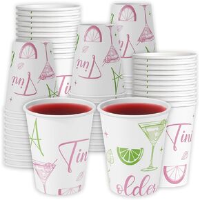 50 Pcs Martini 9 oz Party Paper Cups Gamer Drinking Cups Bulk Martini Cups for Kids Birthday Martini Party Favors Supplies