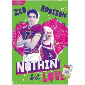 Trends International Disney Zombies 3 - Zed and Addison Wall Poster, 22.37" x 34.00", Premium Poster & Push Pin Bundle