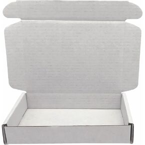 Small Shipping Boxes 6x4x1 Inch, White Corrugated Cardboard Box 60 Pack (Inside Size: 5.3 x 3.8 x 0.9")