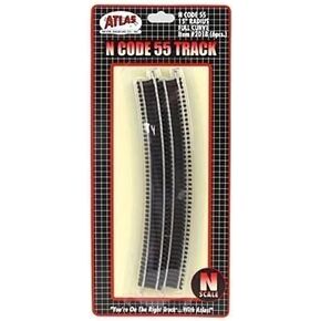 N Code 55 Nickel Silver 15" Radius Full Section Track (6) Atlas Trains