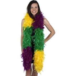 ZUCKER – Heavy Weight Boa – Mardis Gras Accessory – Colorful Feather Boa for Holidays, Celebrations, Cosplay, Photo Shoots and More Chandelle Feather Boa – 7.5" Diameter – Sectional Colors