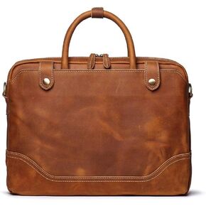TUZECH Leather Handmade Laptop Messenger Bag Office Briefcase College Bag Leather Bag for Men and Women (18 Inches)