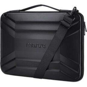 MOSISO 15-15.6 inch Hard Shell Laptop Sleeve Shoulder Bag, Waterproof Shockproof Protective Symmetrical Trapezoid EVA Computer Bag Carrying Case Compatible with MacBook Pro 16, HP, Dell Notebook,Black