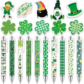 40 Pcs St. Patrick's Day Sticky Notes and Pens Bulk, 20 Shamrock Memo Notepads to Do List, 20 Green Lucky Clover Ballpoint Pens for Irish Party Favors Supplies Gifts Office Home Supplies in Kuwait
