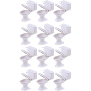 Zerodeko 12Pcs Mini Toilet Seat Toy, Dollhouse Toilet 1 12 Scale, Mini Toilet Doll House, Celebrating Party Birthday Cake Decoration Dollhouse Furniture Accessories