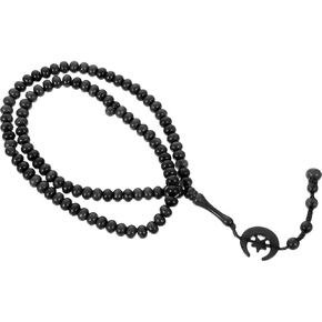 COHEALI Prayer Beads Muslim Tasbih 99 Beads Allah Muhammad Engraved Islamic Prayer Rosary Bead Muslim Islam Misbaha Tasbeeh 99 Prayer Beads Necklace Black