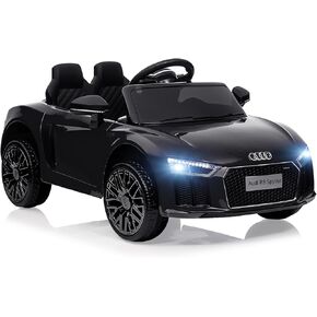 مرخصة Audi 12V Kids Ride-On Car | سيارة كهربائية مع التحكم عن بعد للبنين والبنات | تصميم 4 عجلات ، المصابيح الأمامية ، الموسيقى ، والقرون