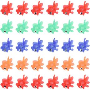 balacoo 30Pcs Aquarium Goldfish Ornament Fish Bowl Tank Artificial Floating Plastic Orange Decor Fish Tank Decoration