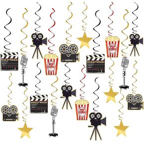 Movie Night Party Supplies Hanging Decorations - 30pcs Hollywood Movie Theme Party Decorations