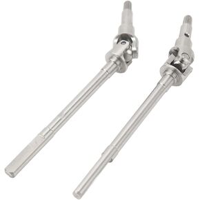 Keenso 2PCS RC Car Front Axle Drive Shaft Set Stainless Steel RC Front CVD Drive Shaft Upgrades Parts for FMS 1/10 Remote Control Car Silver