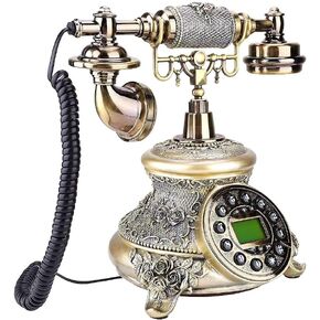 Royal Vintage Telephone, European Antique Desk Phone Corded Retro Vintage Decorative Telephone with Automatic Detection/DTMF Fit for Office, Home Decor, Wonderful Gift