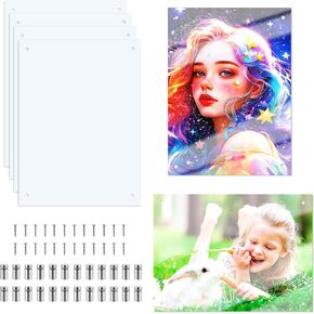 6 Pack Sublimation Glass Photo Blanks 7.87"x 11.8" Wall Mount Tempered Glass Sublimation Blanks Sublimation Photo Sign Blank for DIY Printing, Wall Decor, Room Decor