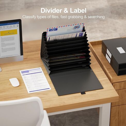 JiaWei Expanding File Folders with Pockets, 13 Pockets Accordian File Organizer with Magnetic Closure, Letter Size Portable Documents and Receipts Folders with Tabs for Document Classification in Saudi Arabia