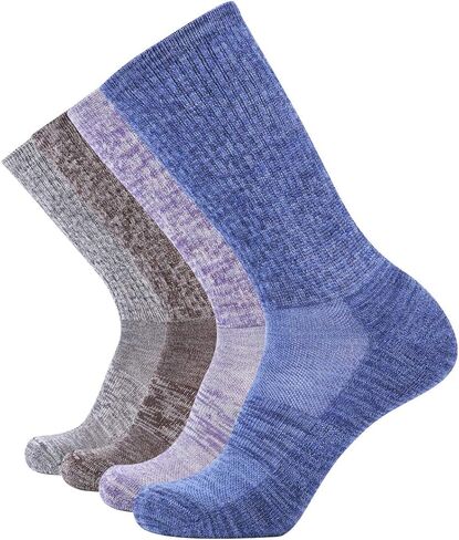 EnerWear 4P Pack Women's Merino Wool Outdoor Hiking Trail Crew Sock (BabyPink, US 9-11) in Saudi Arabia