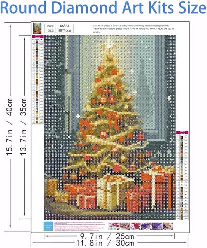 Christmas Diamond Painting Kits for Adults, Christmas Candles Diamond Art Kit for Adults, DIY Round Full Drill Winter Diamond Art Painting, Christmas Gem Art and Crafts for Wall Decor 12x16 Inch in Kuwait