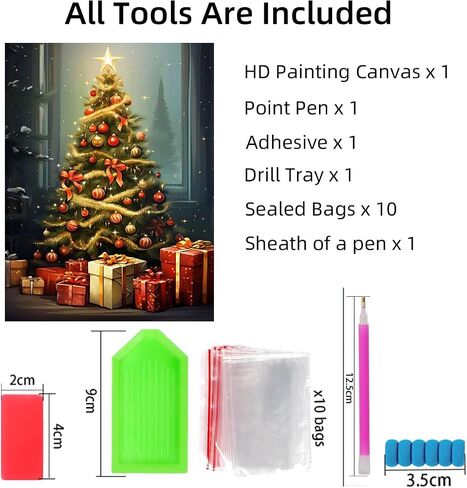 Christmas Diamond Painting Kits for Adults, Christmas Candles Diamond Art Kit for Adults, DIY Round Full Drill Winter Diamond Art Painting, Christmas Gem Art and Crafts for Wall Decor 12x16 Inch in Kuwait