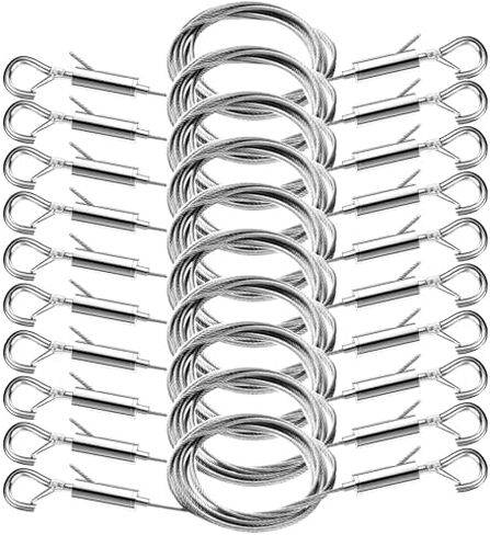 10PCS Adjustable Picture Hanging Wire Kit,4.9FT Heavy Duty Stainless Steel Rope Perfect for Hanging Mirrors,Frame,Artwork,Lamps,Birdcages,Basket Flowerpot Hold Up to 66lbs. in Saudi Arabia
