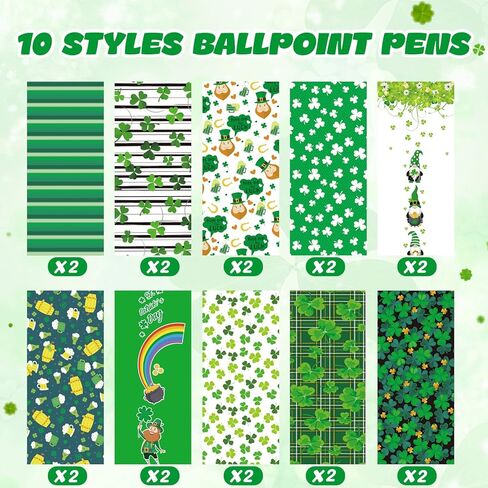 40 Pcs St. Patrick's Day Sticky Notes and Pens Bulk, 20 Shamrock Memo Notepads to Do List, 20 Green Lucky Clover Ballpoint Pens for Irish Party Favors Supplies Gifts Office Home Supplies in Kuwait