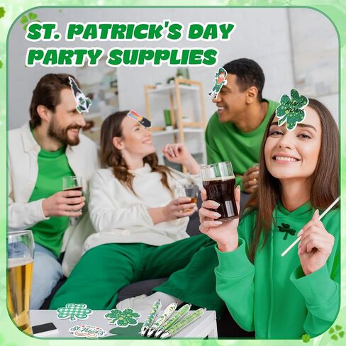 40 Pcs St. Patrick's Day Sticky Notes and Pens Bulk, 20 Shamrock Memo Notepads to Do List, 20 Green Lucky Clover Ballpoint Pens for Irish Party Favors Supplies Gifts Office Home Supplies in Kuwait