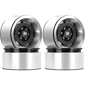 REDSPIDER Vintage Design 1.9 Beadlock Wheel Rims （4PCS） Aluminum Alloy 1.9''Wheel Hub for 1:10 RC Crawler Axial SCX10 90046 SCX10 III AXI03007 Tamiya CC01 D90 D110 1.9'' Crawler Tires (Black)