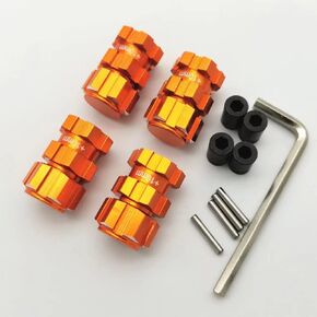 Splined Wheel Hex Hubs 17mm Widen 10mm for Traxxas 1/10 Maxx 8956 Aluminum Orange 4pcs