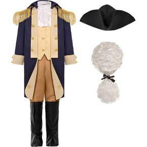 George Washington Costume for Boys Kids Colonial Alexander Hamilton Costume