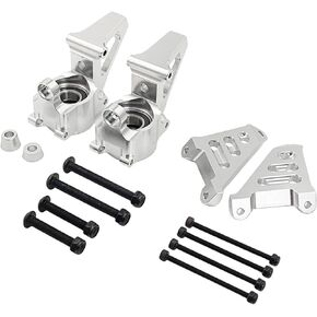 Aluminum Front Wheel Hub Carrier Billet Set Silver for 1/5 HPI Baja RV KM 5B 5t 5sc