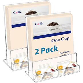 2 حزمة كتيب أكريليك مع حامل بطاقة العمل 8.5 × 11 حامل كتيب ، موقف عرض نشرة مع جيب بطاقة العمل لمجلة كتيبات كتيبات القائمة in Kuwait