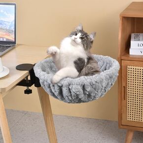 cat Desk Bed, Desk cat Bed for Indoor Cats,Round Cat Bed for Desk,Suitable for Cats Weighing up to 40 pounds,Steel Frame, can Rotate 360 Degrees