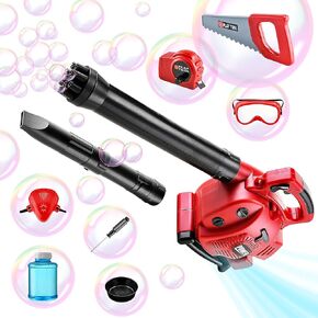 Bubble Leaf Blower for Toddlers - SMILESSKIDDO Upgrade Kids Bubble Machine with Gardening Tool Set, 2 in 1 with Extra Bubble Blower Kit Outdoor Play Toys for Boys Girls Age 3 4 5+ Years