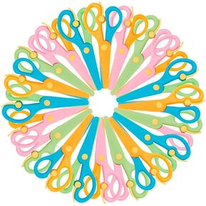 20Pcs Kids Scissors,Safety Scissors,Preschool Training Scissors,Hand Eye Coordination Training,Plastic Toddler Scissors for Kids Ages 2-5,Scissors for School Art Supplies (20, Mixed color)