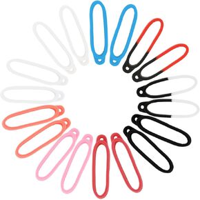 18pcs 9 ألوان حامل حلقات مطاطية مضادة للسيليكون ، حالات قابلة للتعديل قلادة حبل الحبل قلادة استبدال مجموعة الحمل ، علبة الحبل السيليكون لمكتب القلم اليومية الرياضية in Kuwait