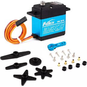 Feetech FT5330M 35KG Digital RC Core Servo Motor Waterproof Metal Gear 25T Servo Arm Horn 180 Degree 6V-7.4V for Metal Gear 1/8 1/10 Baja Car