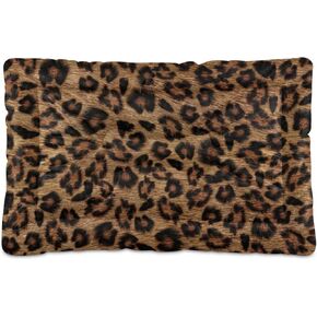 Leopard Crate Pet Bed, Portable Washable Dog Cat Mat, Soft Comfortable Pet Mattress with Non-Slip Bottom for Dogs Cats Sleeping, 24 x 18 Inch