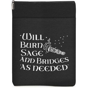 Book Themed Gifts Waterproof Book Sleeve Book Pouch Moon Halloween Reading Gifts Witchy Gifts for Women Friend Book Covers for Paperbacks Book Accessories Book Protector with Zipper and Front Pocket