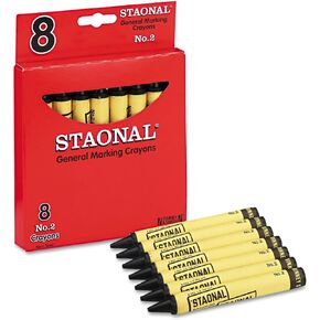 Crayola 5200023051 Staonal Marking Crayons, Black, 8/Box