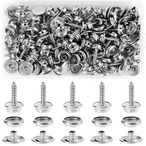 Mouyat 300 PCS 15mm Canvas Snap Kit ، Fool Stains Steel Snaps ، Fild Metal Snap Button Att for Canvas ، Marine Marine ، Leather ، Sunshade Fabric