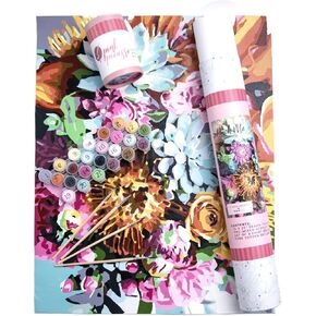 Pink Picasso Kits Botanical Floral Paint by Number for Adults | DIY Canvas Painting Kits Color by Numbers Drawing Arts and Drawing Crafts As Seen On Shark Tank | (Pinch Me) 16x20 - Paint Kit Set