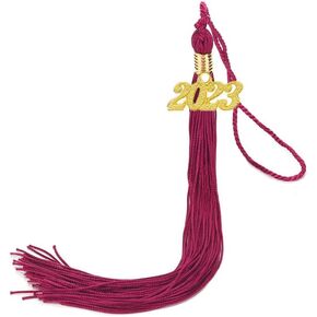2023 Graduation Tassel with Gold 2023 Year Charm for Grad Cap or Souvenir(Maroon)