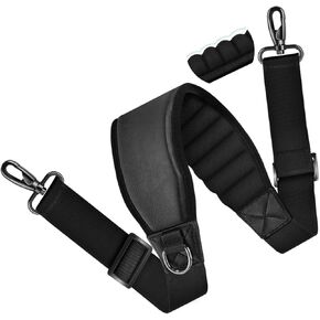 Shoulder Strap 59" with Fixed Pad and Dual Balance Buckles and Swivel Metal Hooks for Laptop Bag and Most Bag
